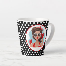 Taza De Café Latte Retro Woman Latte Mug