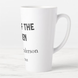 Taza De Café Latte Rey de la cocina agregar nombre chef panadería coc