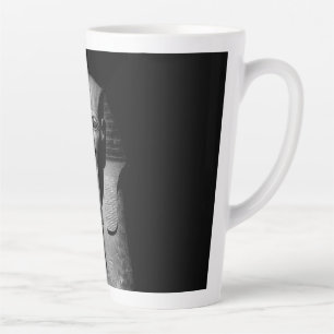 Taza De Café Latte Rey faraón blanco y negro