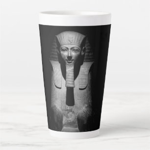 Taza De Café Latte Rey faraón blanco y negro
