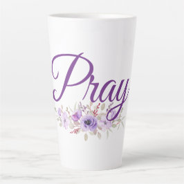 Taza De Café Latte Reza la flor de citas Inspiradoras