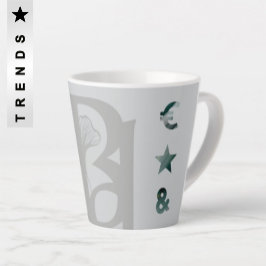 Taza De Café Latte RICH Latte Mug Resumen Tendencia Verde Interior