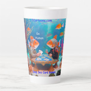 Taza De Café Latte Rick London Fish Jugando "Go Fish" Juego de Cartas