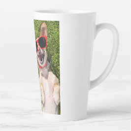 Taza De Café Latte Ríe Perro 40 cumpleaños Latte Mug