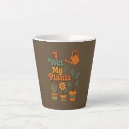 Taza De Café Latte Riego Mis Plantas – Rayas Retro 70