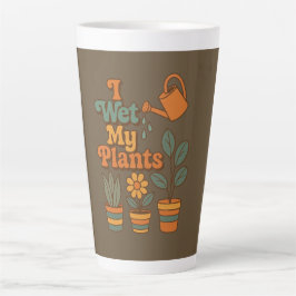 Taza De Café Latte Riego Mis Plantas – Rayas Retro 70