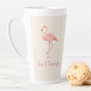 Taza De Café Latte Rise & Flamingle Flamingo - suave peinado tropical