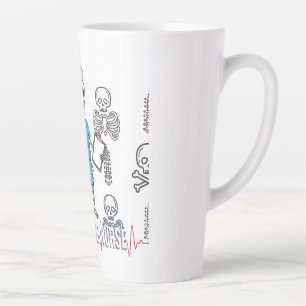 Taza De Café Latte RN Skeleton Med Halloween Skull Scrubs