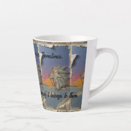 Taza De Café Latte Roaring Lion Sunrise Papercut Latte Mug