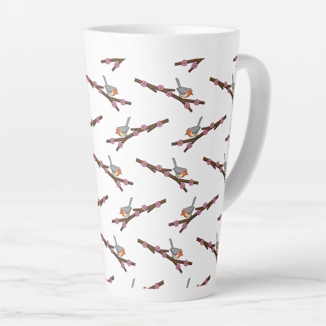 Taza De Café Latte Robin en Sakura (Ángulo derecho)