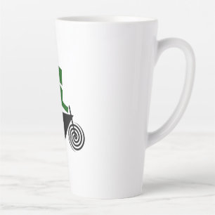 Taza De Café Latte Robot, Montando, Bicicleta