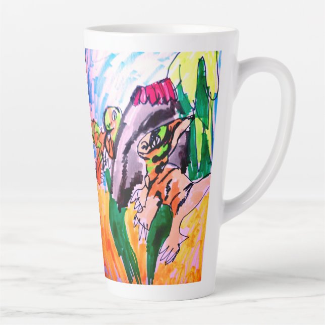 Taza De Café Latte Rocas de dinosaurio  (Derecha)