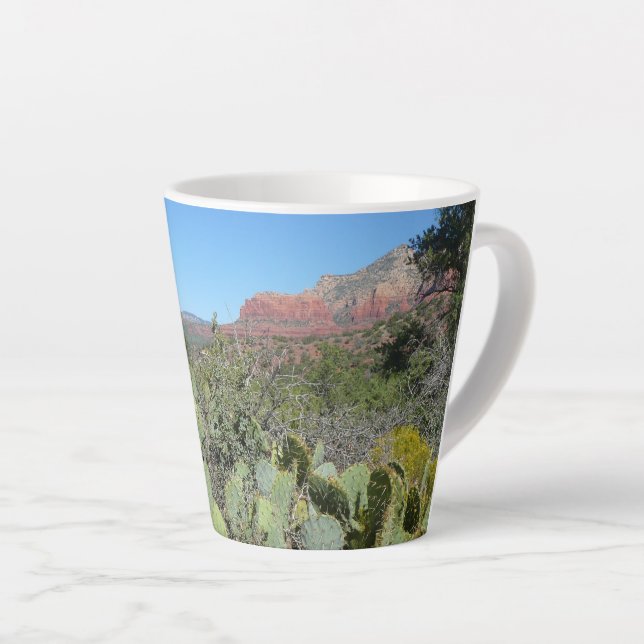 Taza De Café Latte Rocas rojas y cactus I (Ángulo derecho)