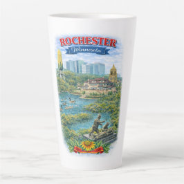 Taza De Café Latte Rochester MN Minnesota Landmarks Latte Mug