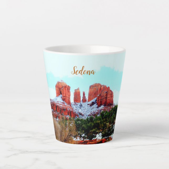 Taza De Café Latte Rock Catedral Sedona Thunder Cove (Anverso)