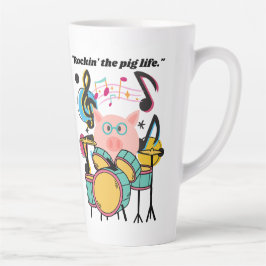 Taza De Café Latte Rockear la vida del cerdo