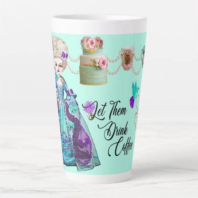 Taza De Café Latte Rococo Marie Antoinette Déjalos Tomar Café (Anverso)