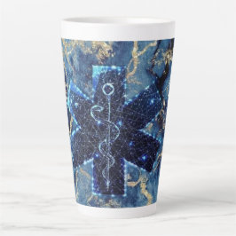 Taza De Café Latte Rod de Asclepio