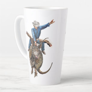 Taza De Café Latte Rodeo Bull Rider Armadillo Broncodillo