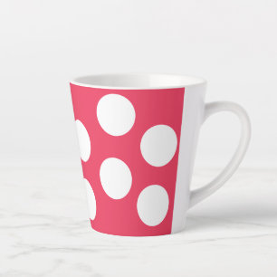 Taza De Café Latte Rojo con lunares blancos grandes, accesorios para 