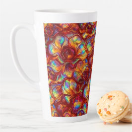 Taza De Café Latte Rojo | Ópalo Falso Chic