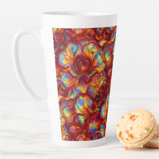 Taza De Café Latte Rojo | Ópalo Falso Chic