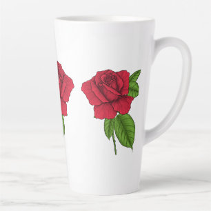 Taza De Café Latte Rojo rosa 2