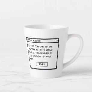 Taza De Café Latte Romanos 12:2 Ventana de Alerta de Computadora en B