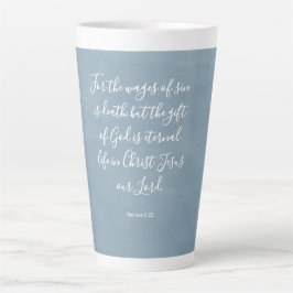 Taza De Café Latte Romanos 6:23 Versículo bíblico personalizable