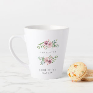Taza De Café Latte Romantic and Delicate Pink Garland for Bride