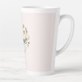 Taza De Café Latte Romantic Blush Roses Feathers Heart Love