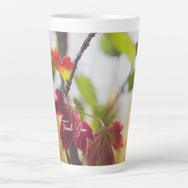Taza De Café Latte Romantic Flower Boho – Botanical Fantasy Thanks (Anverso)