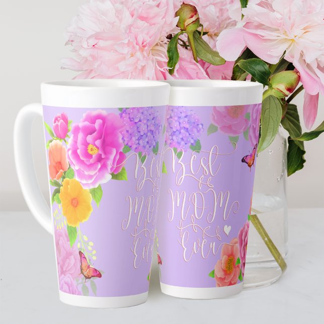 Taza De Café Latte Romantic Peonies Garden Purple Mejor Mamá (Romantic Peonies Best Mom Ever Latte Mug Purple.
You can personalized it with "  With Love, name".)