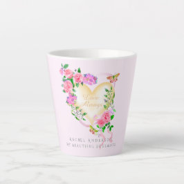 Taza De Café Latte Romántico amor rosa siempre rosa latte fango