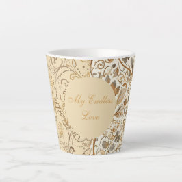 Taza De Café Latte Romántico, Día de San Valentín, Mi Amor sin Fin
