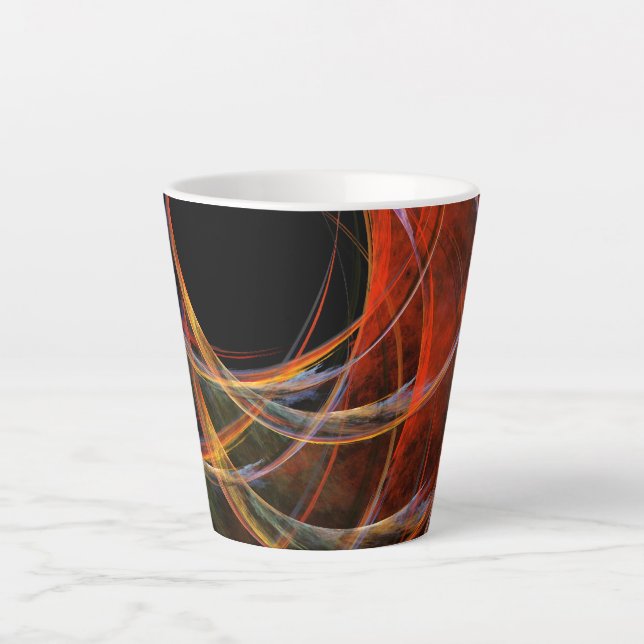 Taza De Café Latte Rompiendo el arte abstracto del círculo (Anverso)