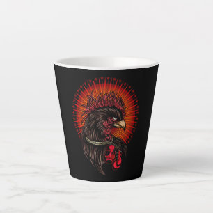 Taza De Café Latte Rooster de boxeo