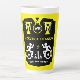 Taza De Café Latte Ropa deportiva de baloncesto en silla de ruedas