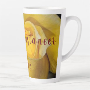 Taza De Café Latte Rosa amarilla