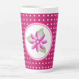 Taza De Café Latte Rosa brillante con blanco