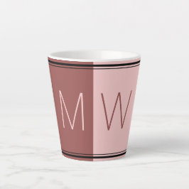 Taza De Café Latte Rosa de Borgoña | Moderno | Motivación | MONOGRAM