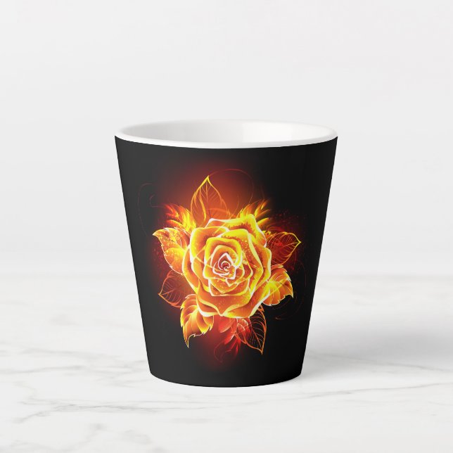 Taza De Café Latte Rosa de incendios en auge (Anverso)
