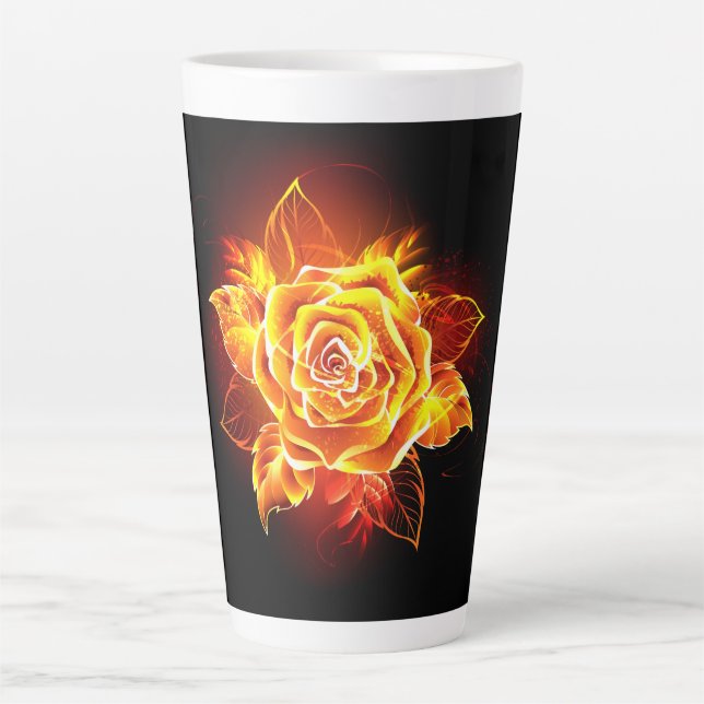 Taza De Café Latte Rosa de incendios en auge (Anverso)