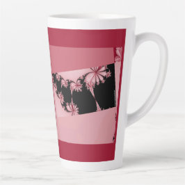 Taza De Café Latte Rosa de jardín fractal Latte Mug