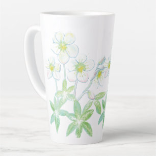 Taza De Café Latte rosa de navidades, Helleborus niger