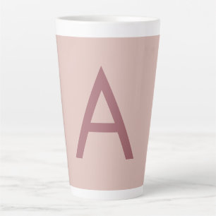 Taza De Café Latte Rosa Dorado Polvo Monograma moderno Letra inicial