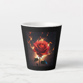 Taza De Café Latte Rosa en llamas - La pasión se encuentra con la des
