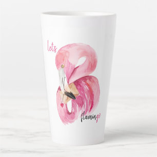 Taza De Café Latte Rosa exótico moderno usemos color de agua flamenco