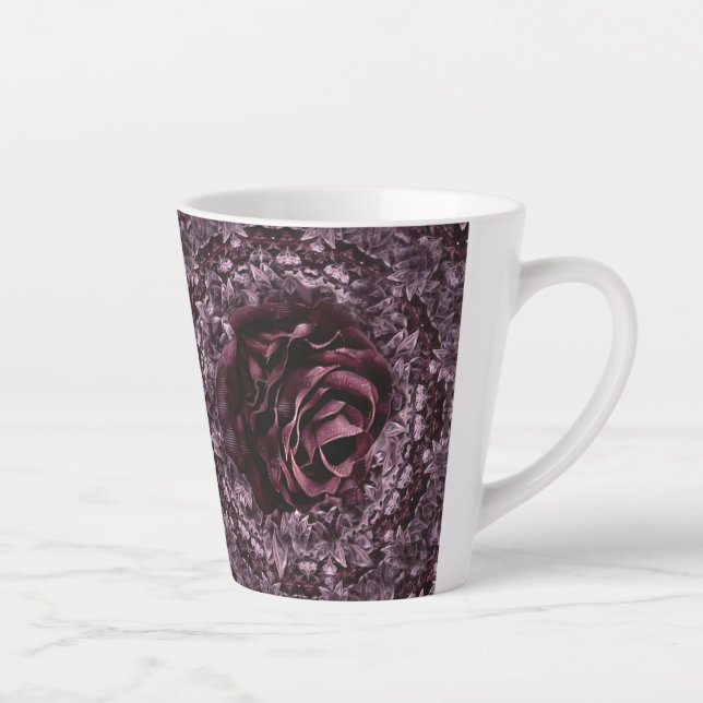 Taza De Café Latte Rosa Mandala (Derecha)