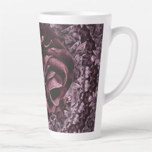 Taza De Café Latte Rosa Mandala